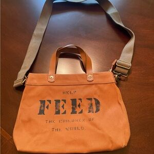 Feed khaki brown Canvas Crossbody Bag
